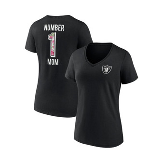 Women's Branded Black Las Vegas Raiders Team Mother's Day V-Neck T-shirt