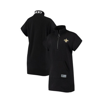 Women's Black New Orleans Saints Naomi Quarter-Zip Sneaker Dress