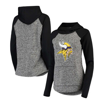 Women's Heathered Gray-Black Minnesota Vikings Championship Team Ring Pullover Hoodie