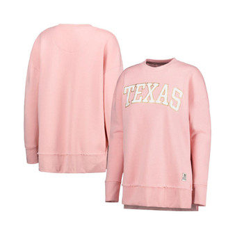 Women's Pink Texas Longhorns La Jolla Fleece Pullover Sweatshirt
