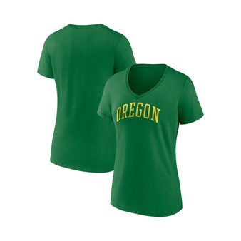 Women's Branded Green Oregon Ducks Basic Arch V-Neck T-shirt