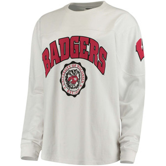 Women's White Wisconsin Badgers Edith Long Sleeve T-shirt