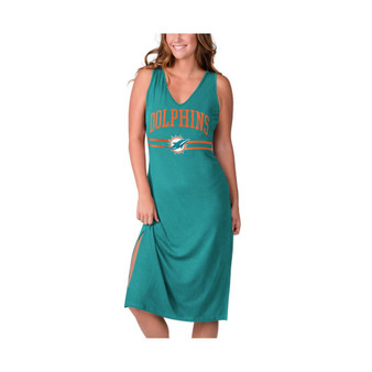 Women's Aqua Miami Dolphins Training V-Neck Maxi Dress