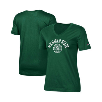 Women's Green Michigan State Spartans University College Seal V-Neck T-shirt