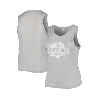 Women's Gray Chicago White Sox Plus Size High Neck Tri-Blend Tank Top