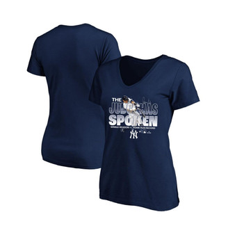 Women's Branded Aaron Judge Navy New York Yankees American League Home Run Record Plus Size V-Neck T-Shirt
