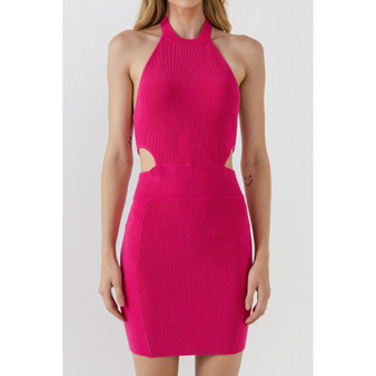 Women's Cutout Halter Mini Dress