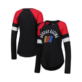 Women's Black NASCAR Merchandise Action Tri-Blend Thermal Raglan Long Sleeve T-shirt