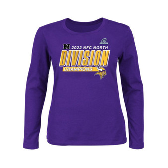 Women's Branded Purple Minnesota Vikings Plus Size 2022 NFC North Division Champions Divide and Conquer Long Sleeve T-shirt