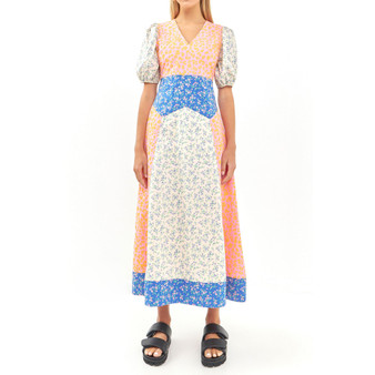 Women's Mixed Print Maxi Dress