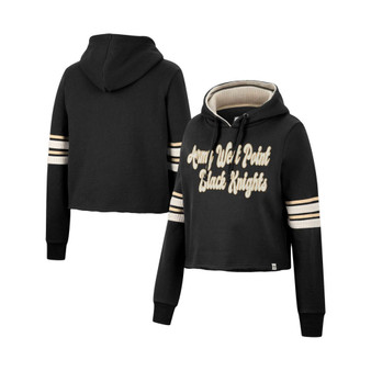 Women's Black Army Black Knights Retro Cropped Pullover Hoodie