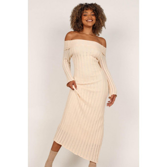 Womens Kennedy Off Shoulder Knit Maxi Dress