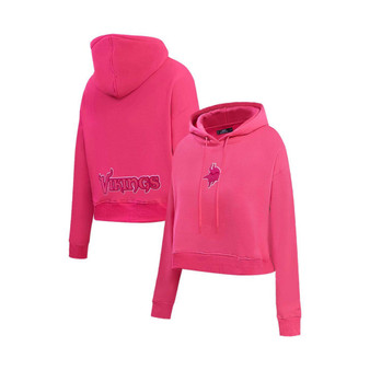 Women's Minnesota Vikings Triple Pink Cropped Pullover Hoodie