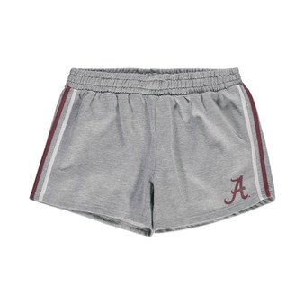 Women's Heathered Gray Alabama Crimson Tide Plus Size 2-Stripes Shorts