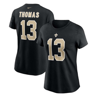 Women's Michael Thomas Black New Orleans Saints Name Number T-shirt