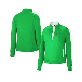 Women's Kelly Green Marshall Thundering Herd Kipling Raglan Quarter-Snap Top