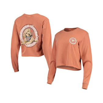 Women's Texas Orange Texas Longhorns Best Friend Crop Long Sleeve T-shirt