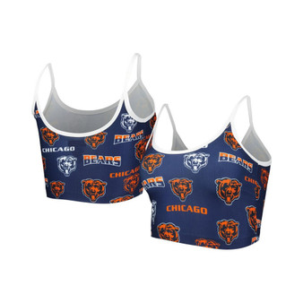 Women's Navy Chicago Bears Breakthrough Allover Knit Lounge Bralette