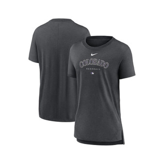 Women's Heather Charcoal Colorado Rockies Authentic Collection Early Work Tri-Blend T-shirt