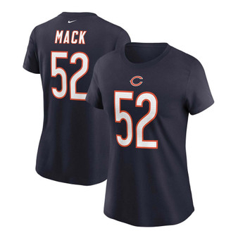 Women's Khalil Mack Navy Chicago Bears Name Number T-shirt