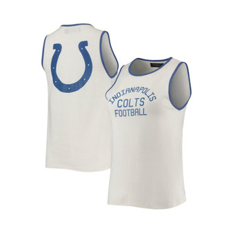 Women's White, Royal Indianapolis Colts Throwback Pop Binding Scoop Neck Tank Top