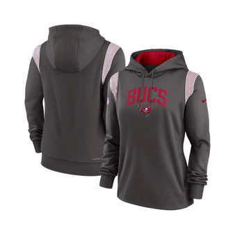 Women's Pewter Tampa Bay Buccaneers Sideline Stack Performance Pullover Hoodie
