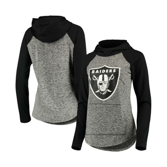 Women's Heathered Gray-Black Las Vegas Raiders Championship Ring Pullover Hoodie