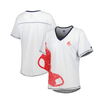 Women's White Boston Red Sox Perfect Game V-Neck T-shirt