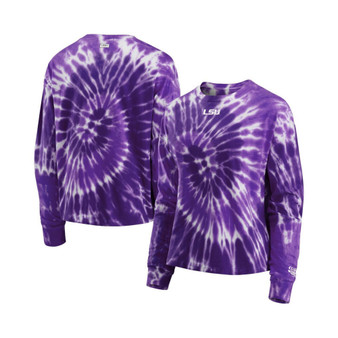 Women's Purple LSU Tigers Team Tie-Dye Long Sleeve T-shirt