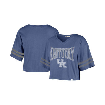 Women's Royal Kentucky Wildcats Sporty V-Neck Crop Top