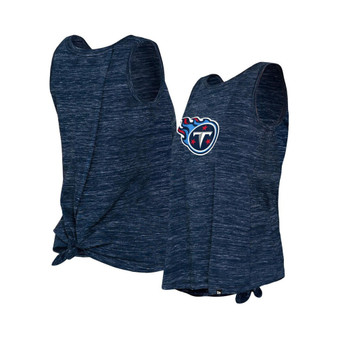 Women's Navy Tennessee Titans Space Dye Tie-Back Tank Top
