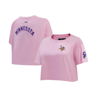 Women's Pink Minnesota Vikings Cropped Boxy T-shirt