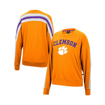 Women's Heathered Orange Clemson Tigers Team Oversized Pullover Sweatshirt