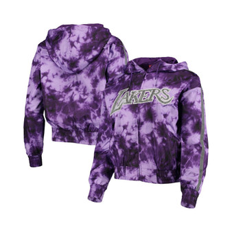 Women's Purple Los Angeles Lakers Galaxy Sublimated Windbreaker Pullover Full-Zip Hoodie