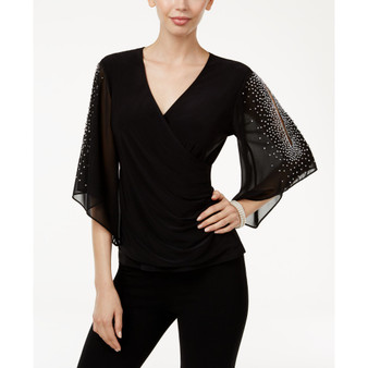 Embellished Chiffon Sleeve Top