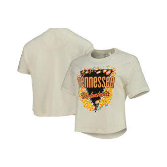 Women's Cream Tennessee Volunteers Taylor Animal Print Cropped T-shirt