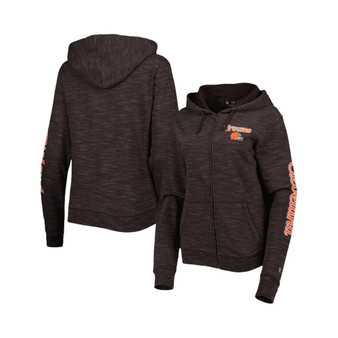 Women's Brown Cleveland Browns Reverse Full-Zip Hoodie