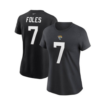 Women's Nick Foles Black Jacksonville Jaguars Team Player Name and Number T-shirt
