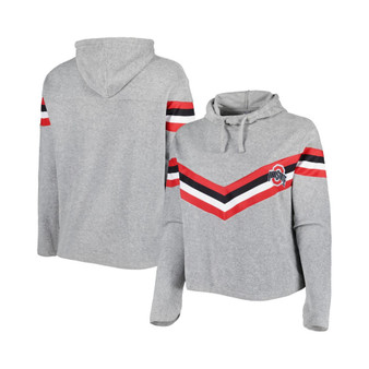 Women's Heather Gray, Scarlet Ohio State Buckeyes Plus Size Register Seam to Seam Pullover Hoodie