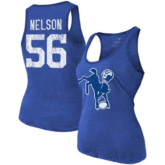 Women's Quenton Nelson Heathered Royal Indianapolis Colts Name Number Tri-Blend Tank Top
