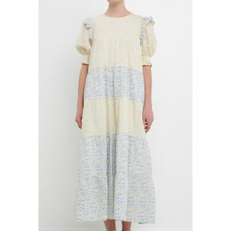 Women's Color Block Midi Dress