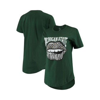 Women's Green Michigan State Spartans Wild Lips Core T-shirt