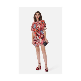 Women's Barb Dress in Psychedelic Rose Velvet
