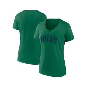 Women's Branded Green Notre Dame Fighting Irish Arch V-Neck T-shirt