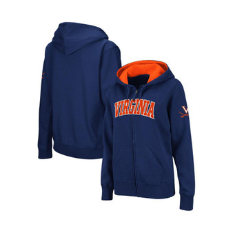 Women's Navy Virginia Cavaliers Arched Name Full-Zip Hoodie
