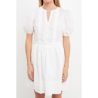 Women's Poplin Bib Fit & Flare Dress
