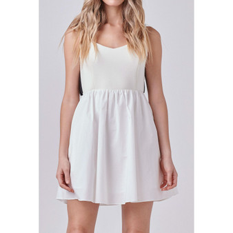 Women's Back Bow Contrast Dress