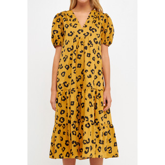 Women's Animal Print Midi Dress