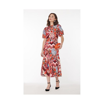 Women's Barbara Dress in Psychedelic Rose Velvet