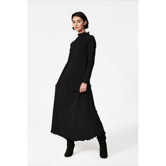 Women's Lounge Dress in Black French Terry